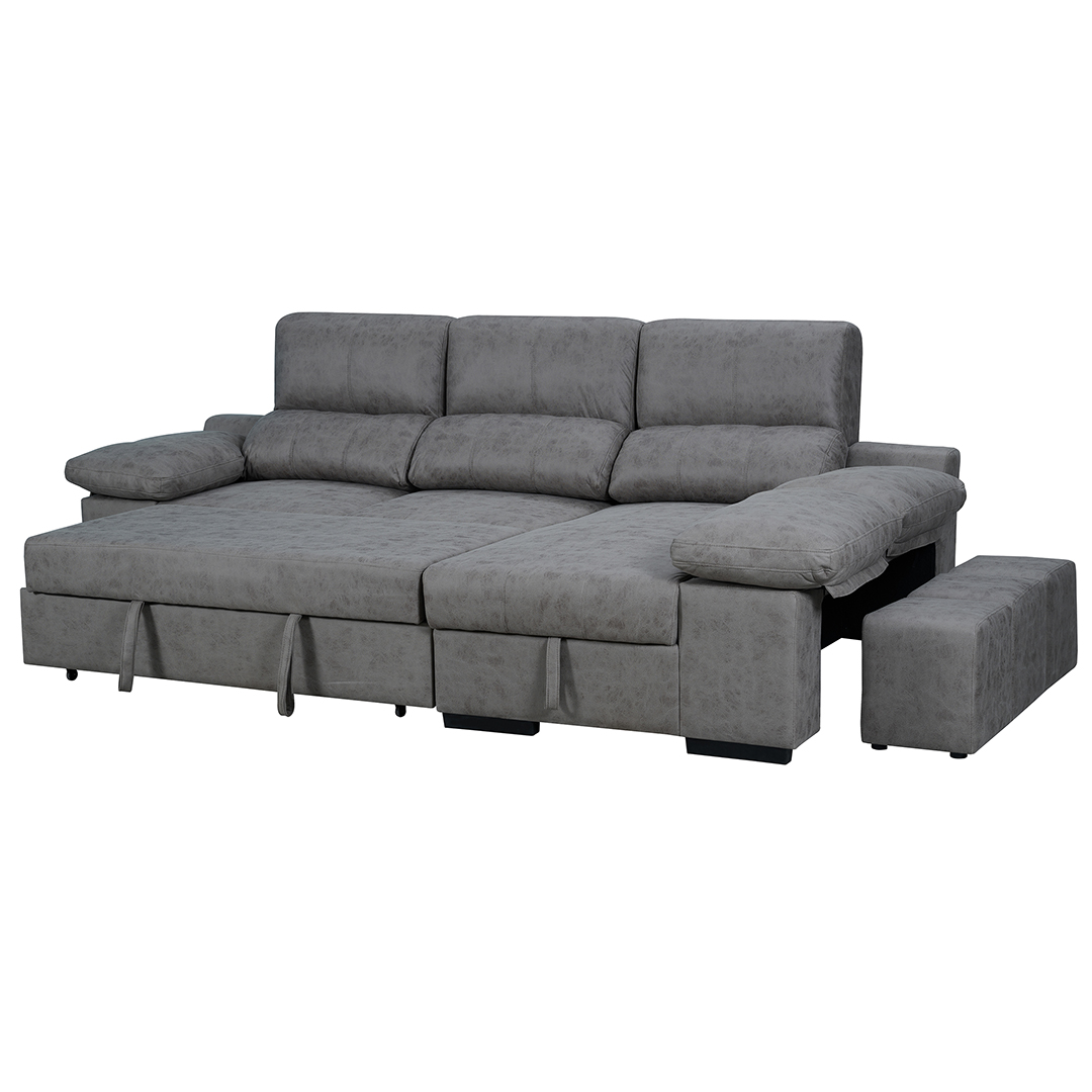 Chaiselongue Cama Huesa: Sofá Cama Nido Reversible Arcón Puffs - Imagen 3