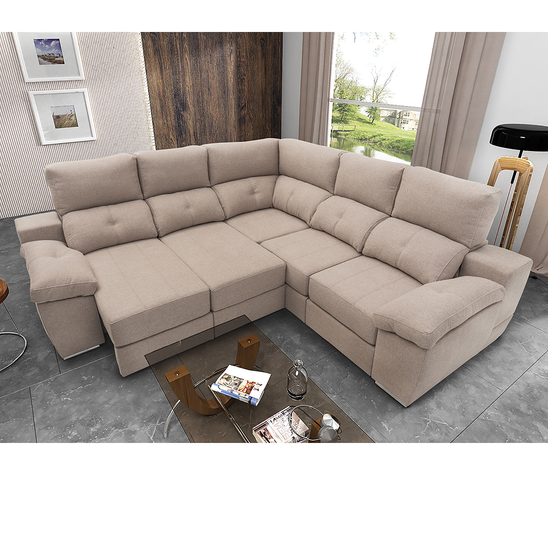 Sofá Rinconera Moon: Asientos Deslizantes Carro Brazos Arcón Puffs - Imagen 2