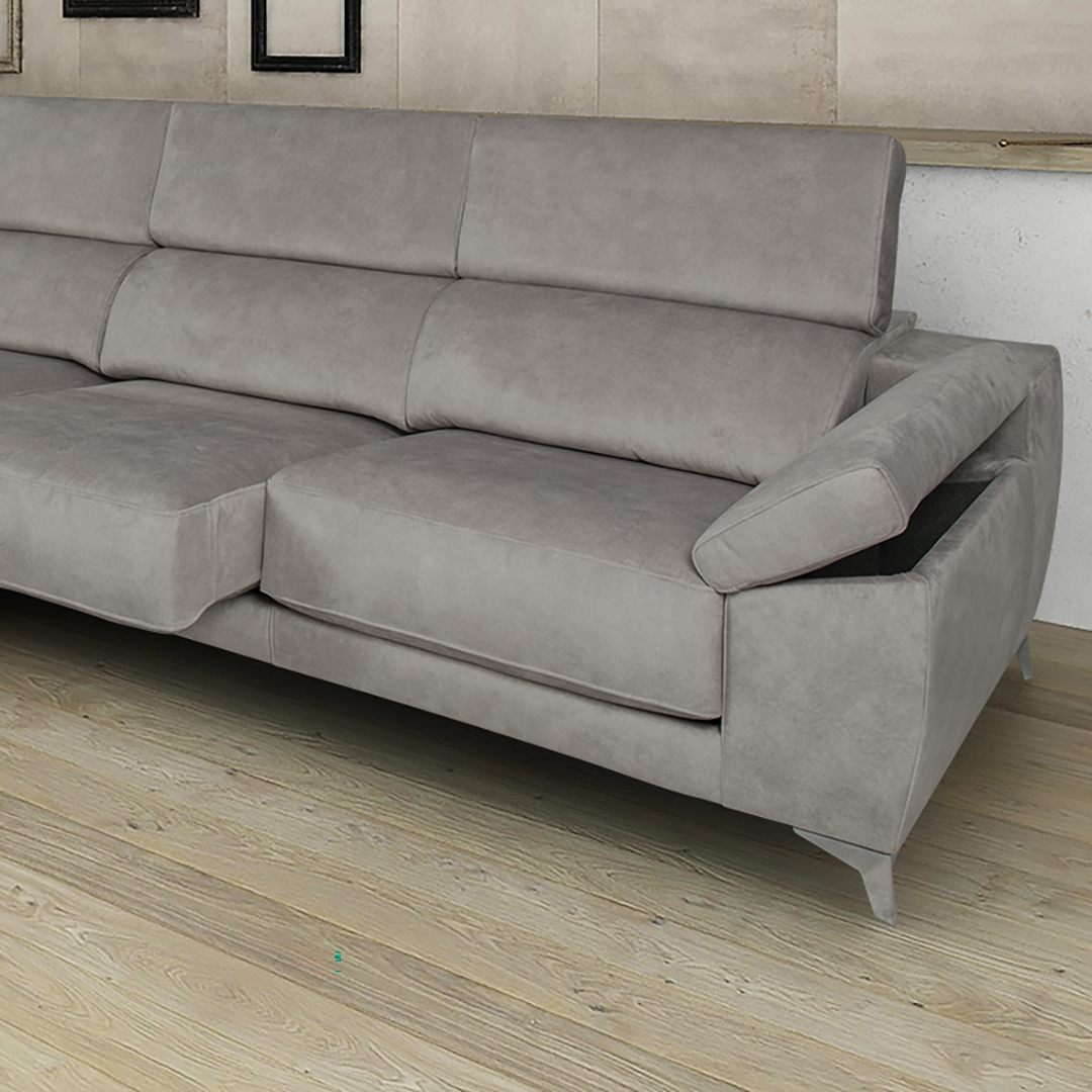 Chaiselongue Respaldo Orion: Asientos Deslizantes Respaldos Abatibles Brazo con Arcón - Imagen 3