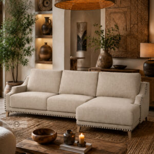 Chaiselongue Sun: Brazos Escalonados Tachuelas Patas Altas